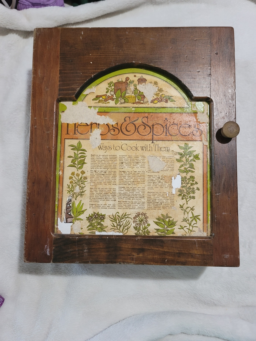 Vintage Herb & Spices Wooden Wall Storage Box 3 shelves Witchy Apothecary